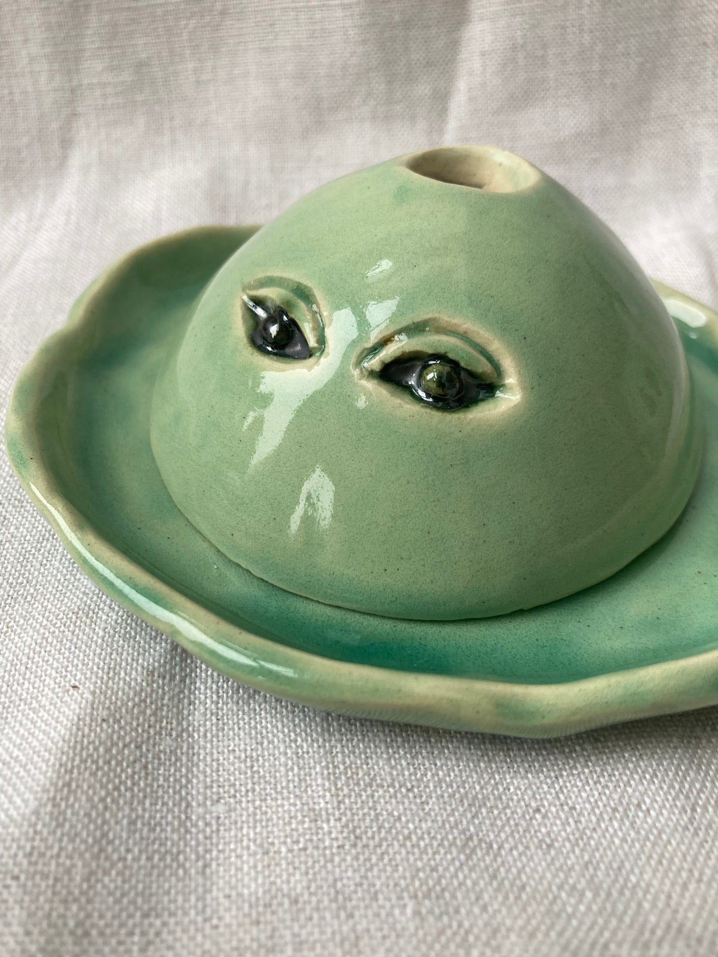 Unique clay dome with eye detail