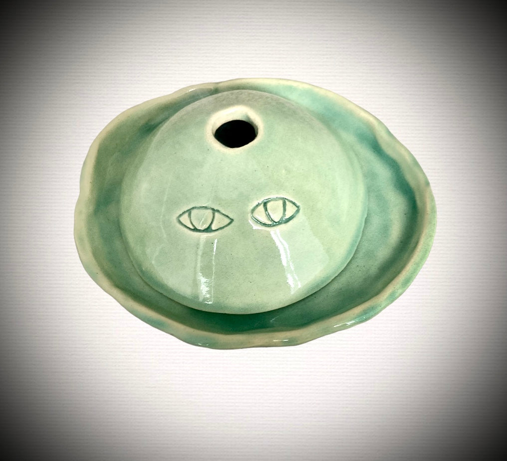 Pastel green ceramic art bowl
