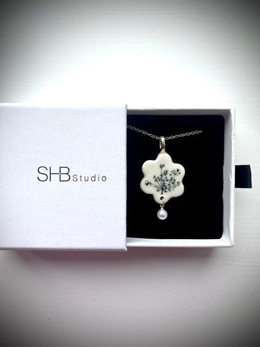 Handmade ceramic necklace by SHB Studio