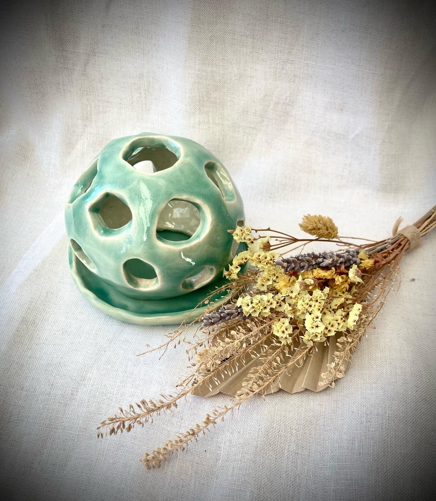Circle Tea Light Holder Handmade Ceramic