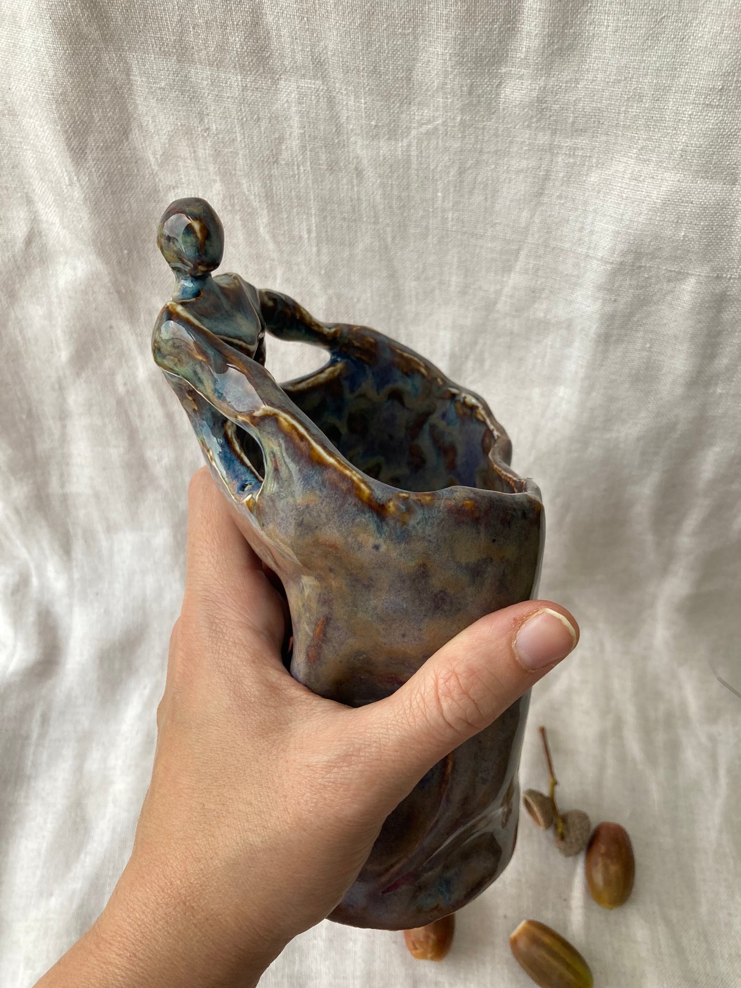 Porcelain Body Form Vase Blue Rutile