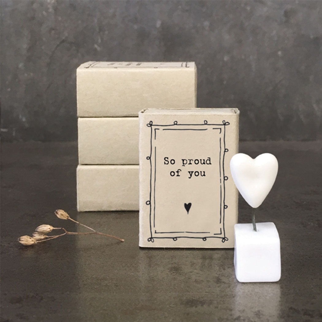 heart porcelain magic box east of india brand written on box 'SO PROUD OF YOU"