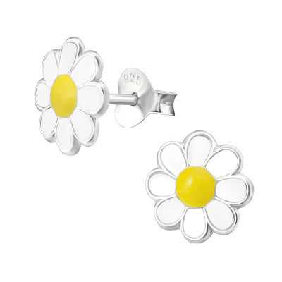 Sterling Silver Earrings daisy flower.