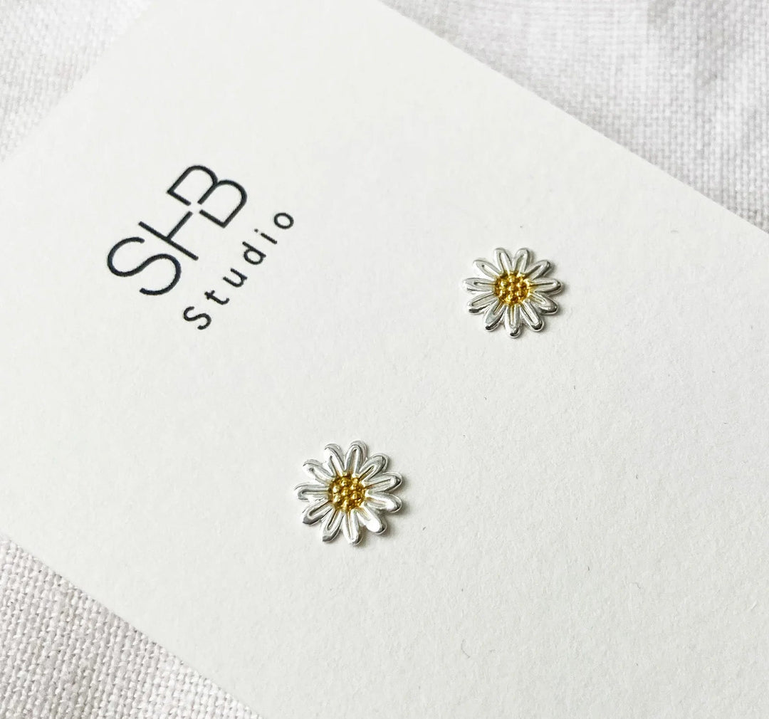 Flower collection sterling silver studs