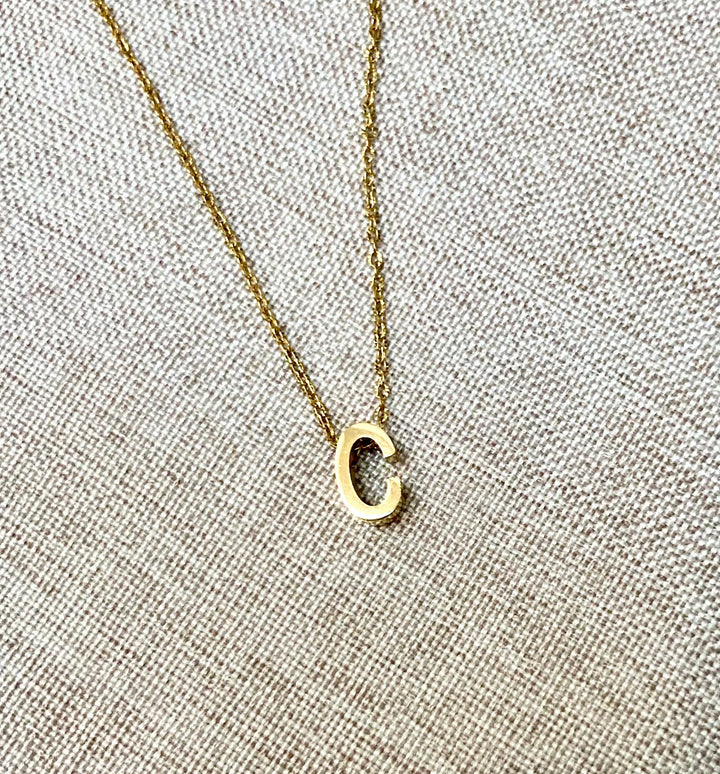 Letter C Gold Pendant 