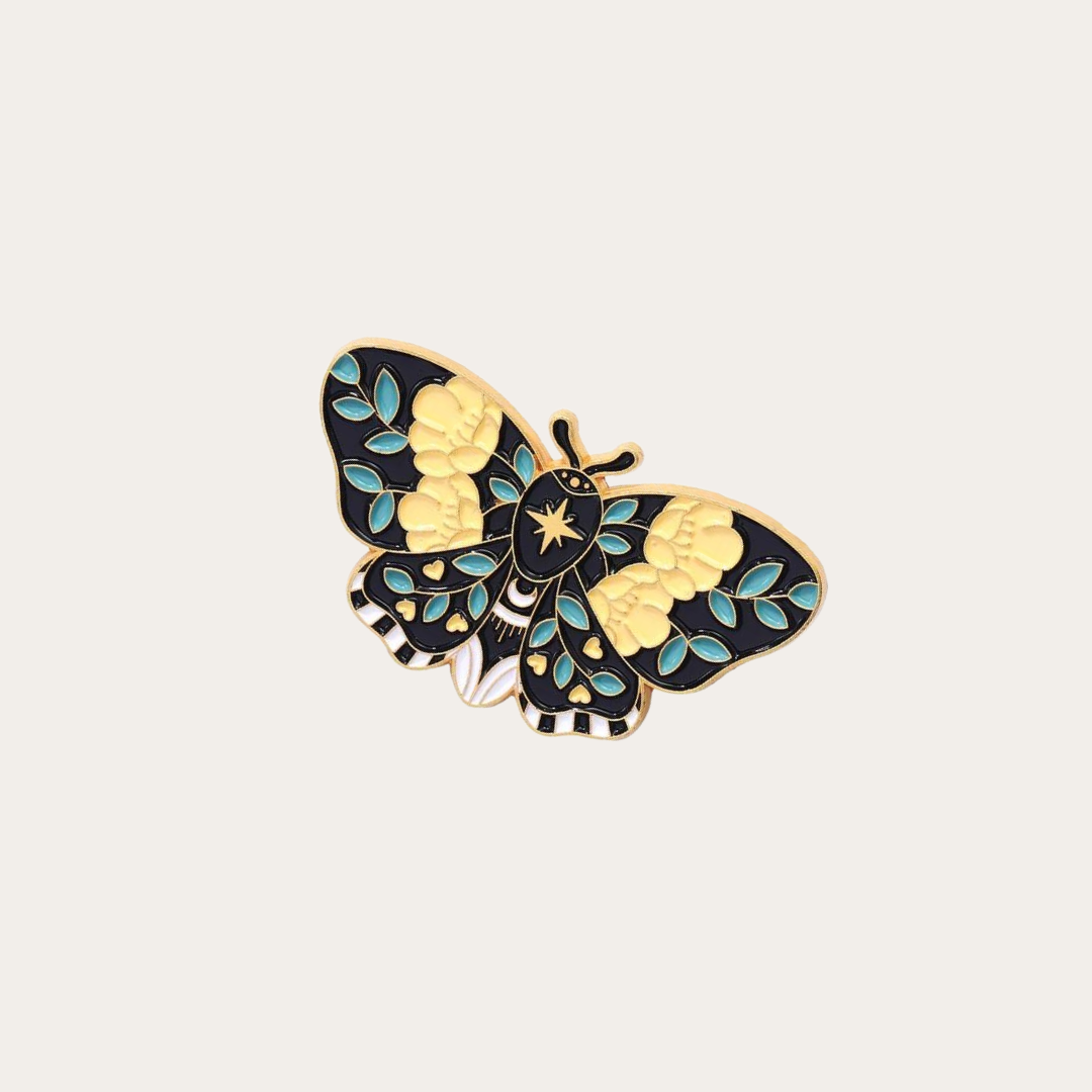 Black and Yellow Butterfly Brooch