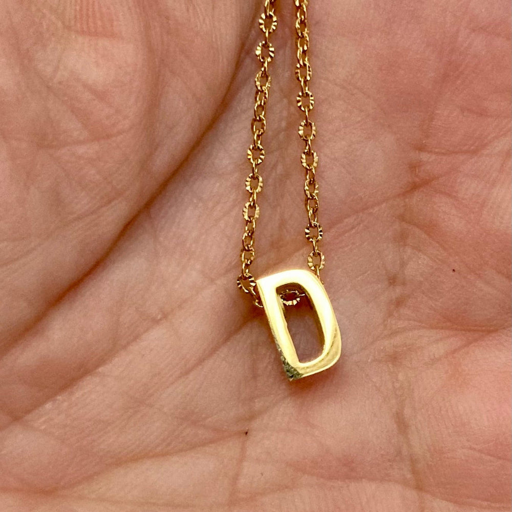 Letter D Gold Pendant 