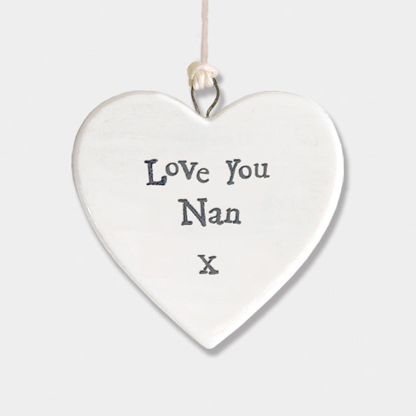 love you nan Heart tag porcelain white black font-4