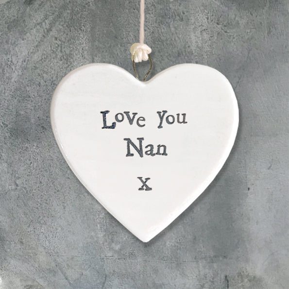 love you nan Heart tag porcelain white black font-2