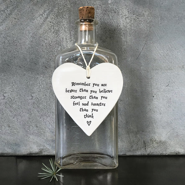 Porcelain round heart Remember you are braver 2