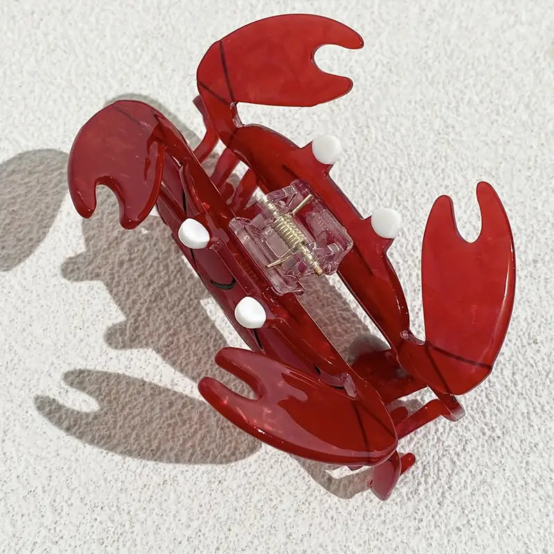 Red Crab Hair Clips – Cute Acrylic Hair Accessories | SHB Studio