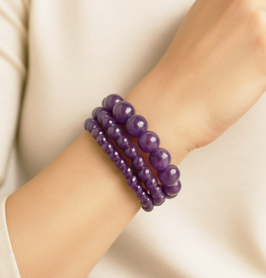 3-Piece Amethyst Bracelet Set