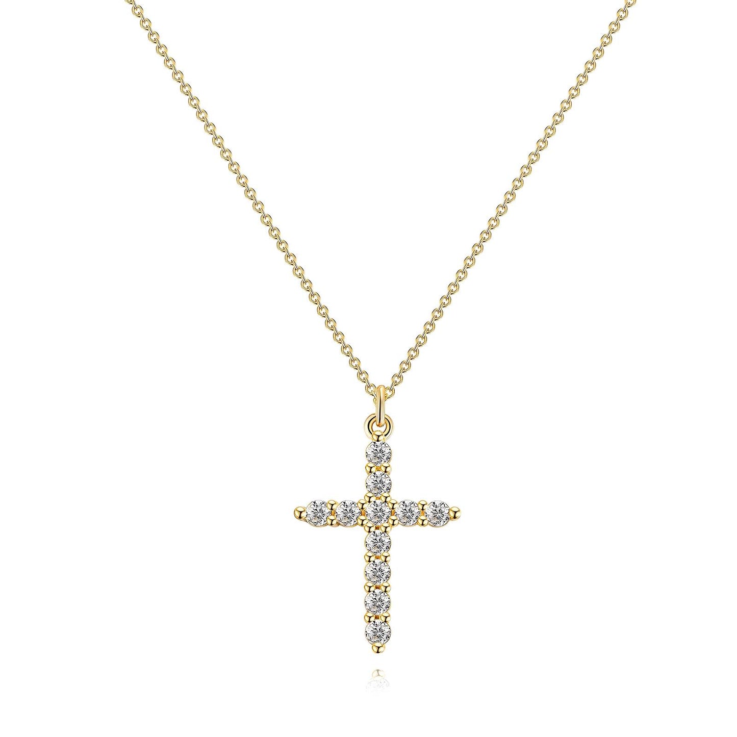 Elegant Gold Cross Necklace | Sparkling Faith Pendant | Meaningful SHBS Studio Gift for Her