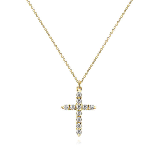 Elegant Gold Cross Necklace | Sparkling Faith Pendant | Meaningful SHBS Studio Gift for Her