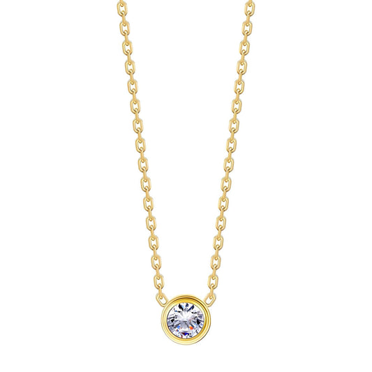 Minimalist Necklace | Elegant SHB Studio Gift | Waterproof Gold Bezel Pendant for Her