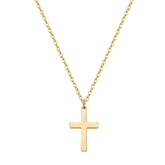 Gold Cross Necklace | SHB Studio Faith Jewellery Gift | Waterproof Elegant Pendant for Gift