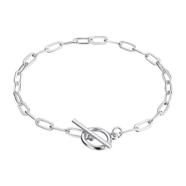 Modern Silver Toggle Necklace 1