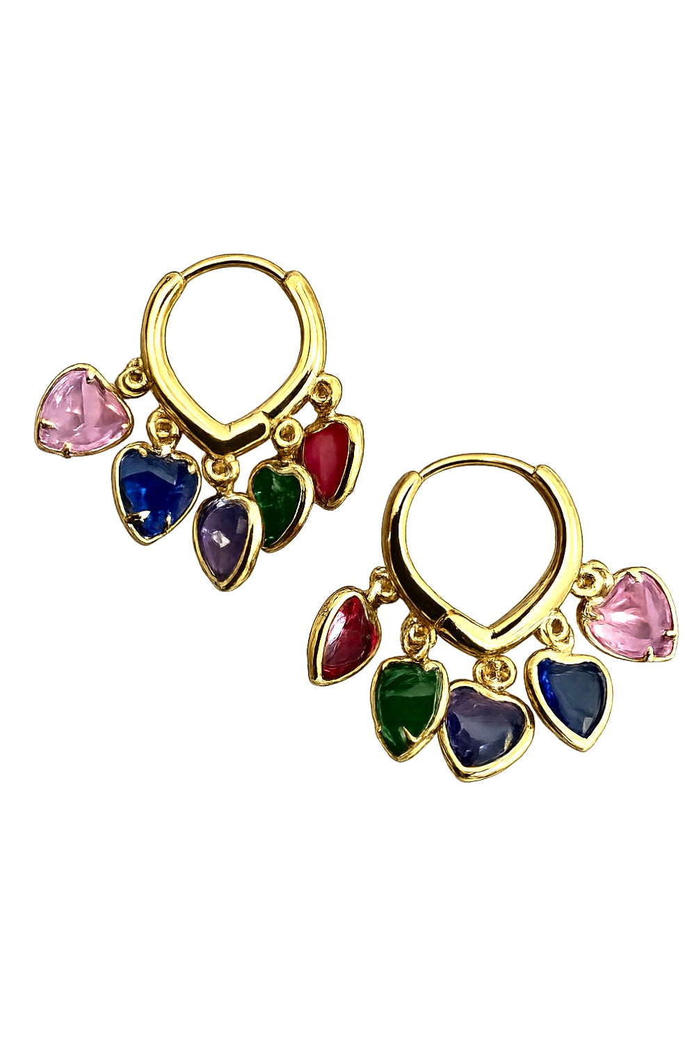 Rainbow Heart Huggie Earrings | Meaningful Jewellery – SHB Studio