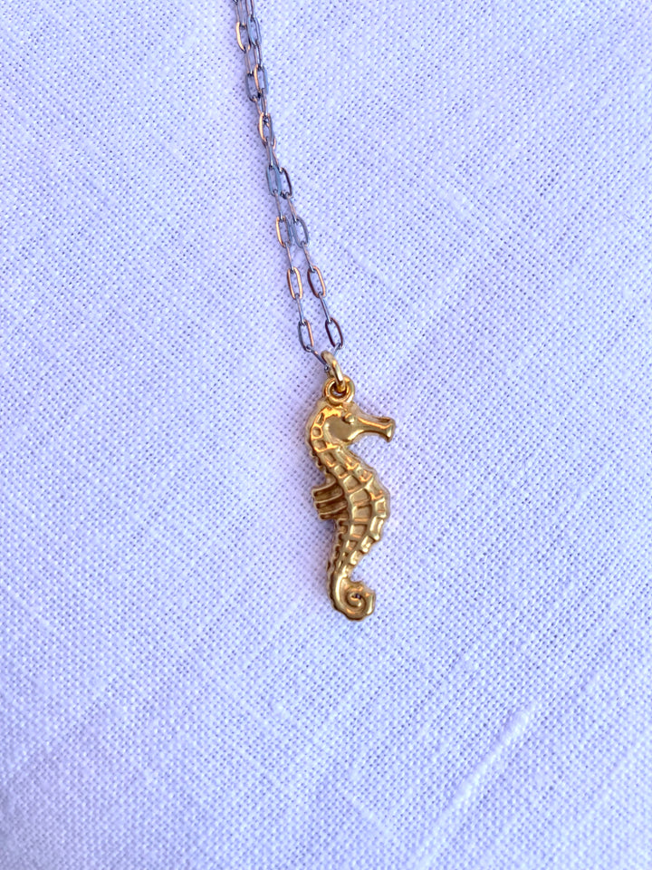 Gold Seahorse Necklace 3