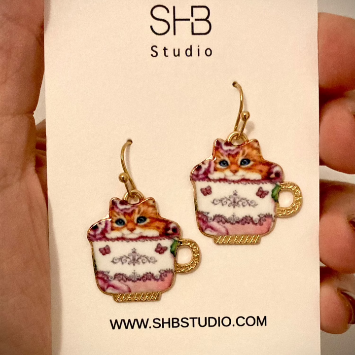 Cat Cup Earrings-3