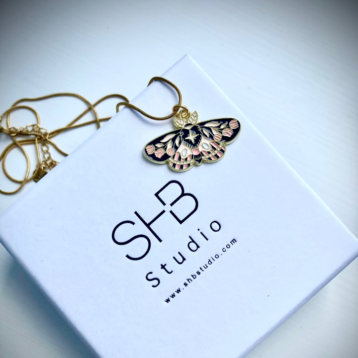 Pink Moth Necklace 8 .3