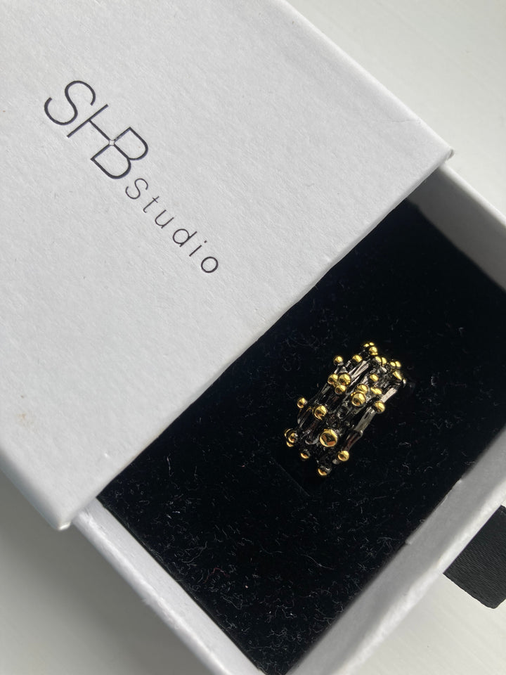 Gold small pearls ring 