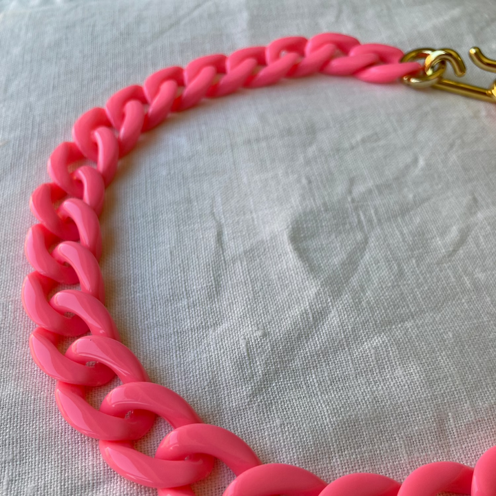 Pink Acrylic Necklace 