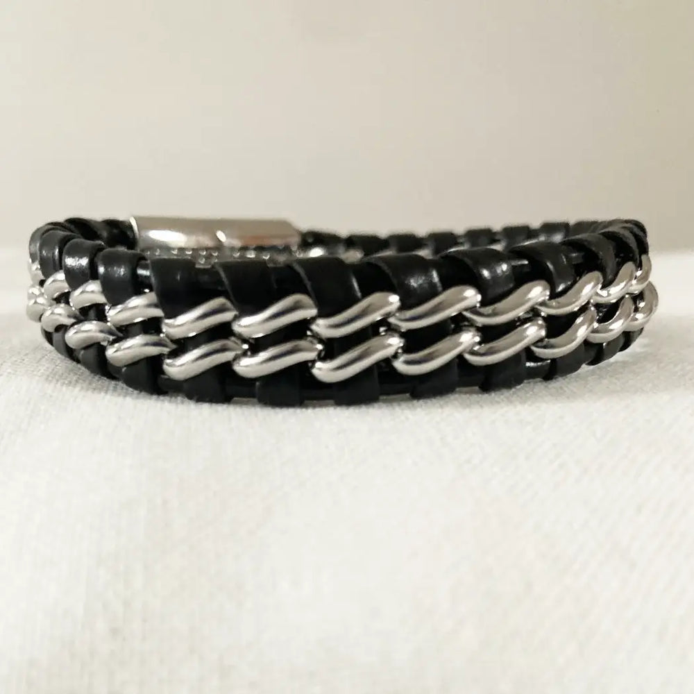 Magnet Leather Bracelet Handmade Braided Leather Bracelet