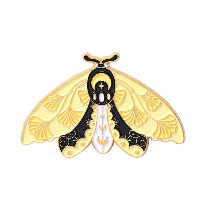 Yellow Moth Brooch