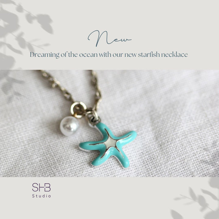 Star Fish and pearl Necklace 1