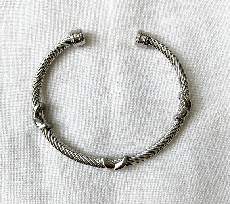 Silver Cable Cuff Bracelet – Stainless Steel Bangle for Everyday Strength 4
