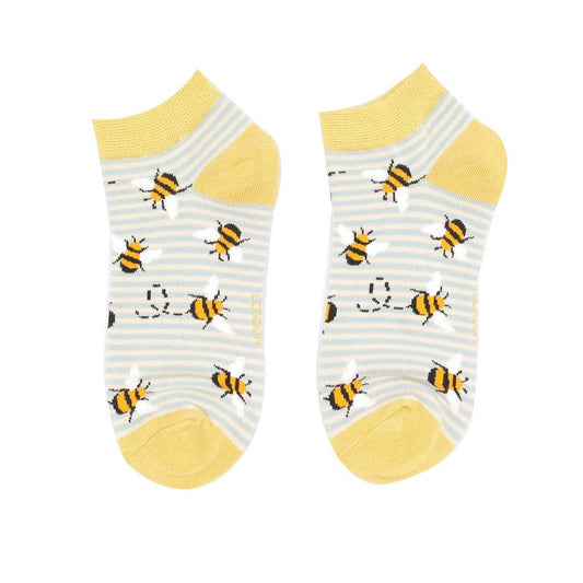 bee socks and duck egg blue strpes.