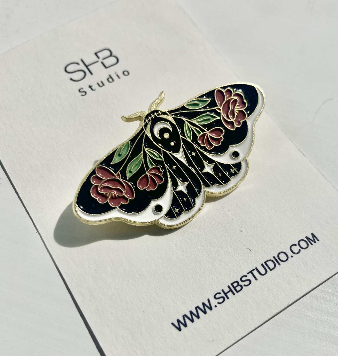 black moth brooch 2