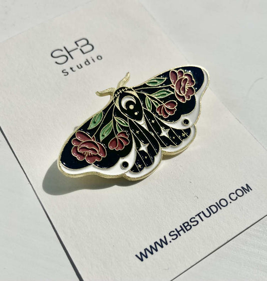 Black Moth Brooch