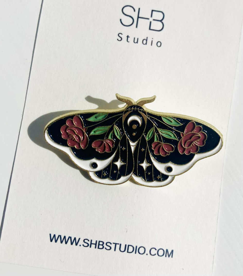 black moth brooch 1