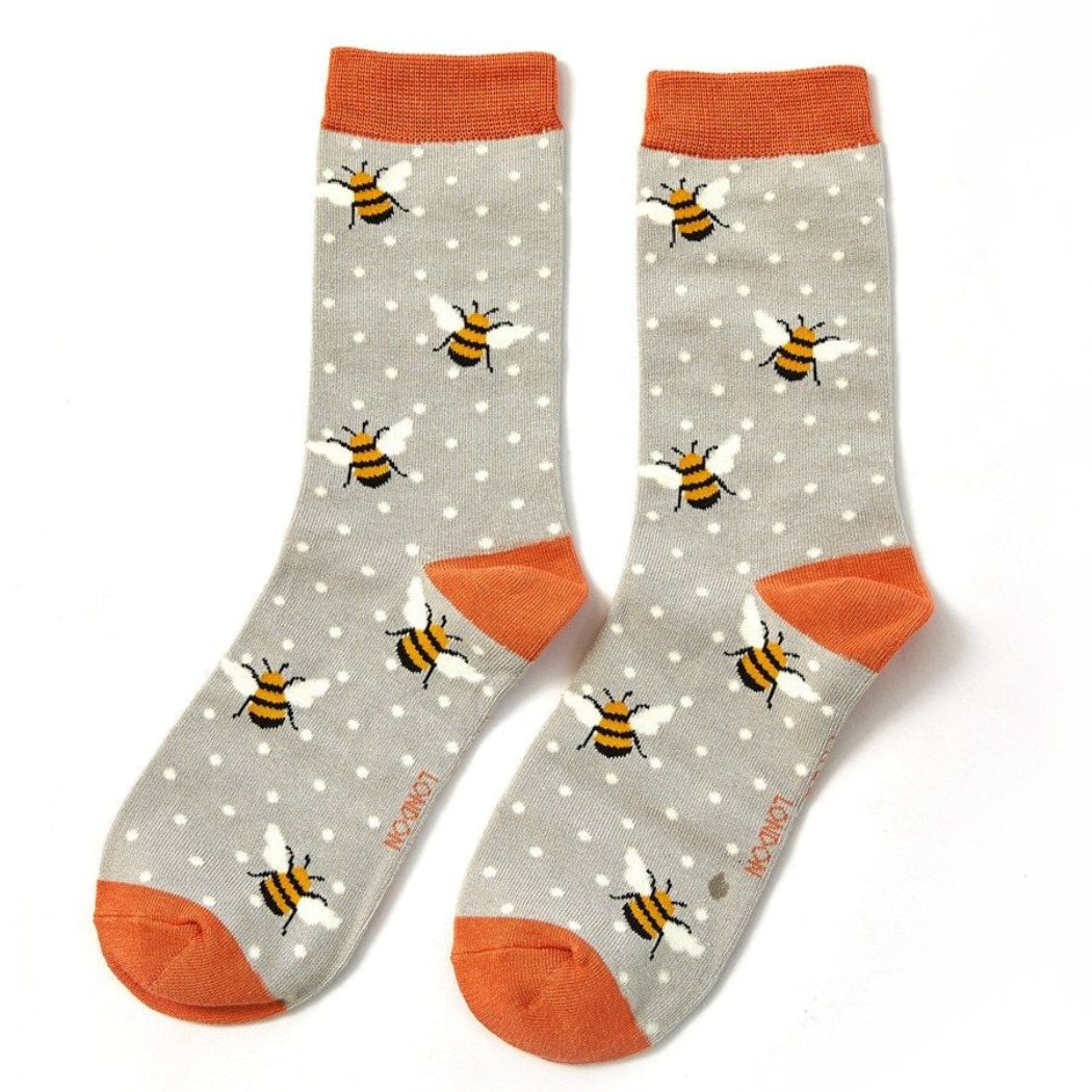 kid bee bamboo socks grey and orange