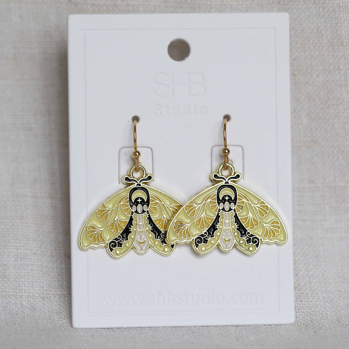 Yellow Moth Earrings