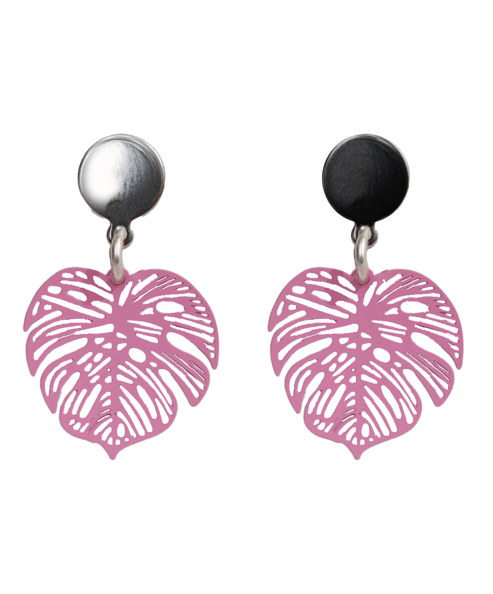 pink leaf earrings 0.1