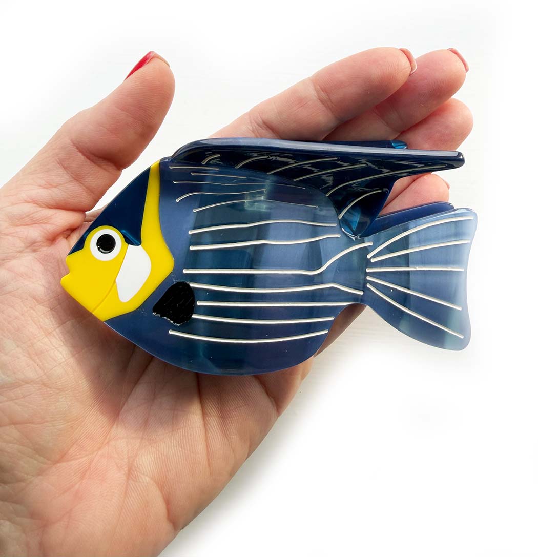 Fish Hair Claw Clip – Ocean Blue Acetate Hair Accessory | SHB Studio