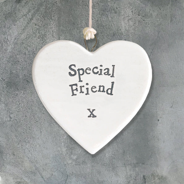 Porcelain round heart-"special friend "