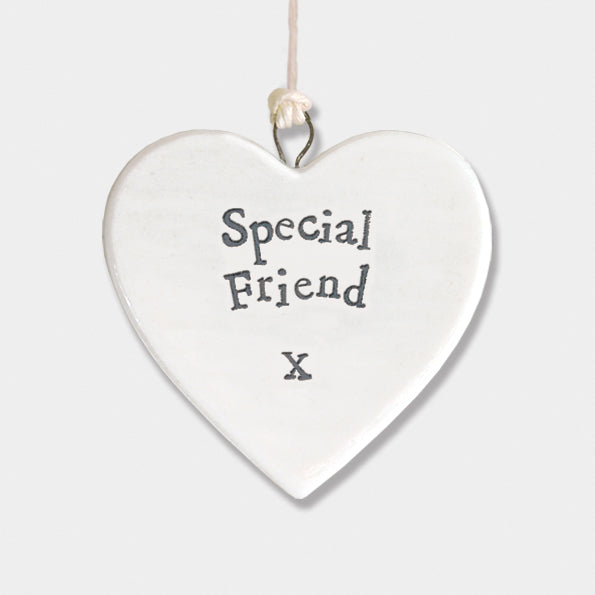 Porcelain round heart-"special friend "