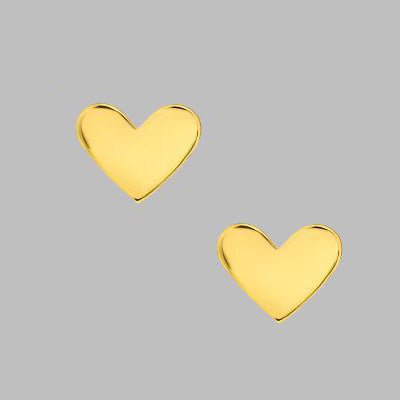 Gold Heart Studs- 925 Sterling Silver -ESS12