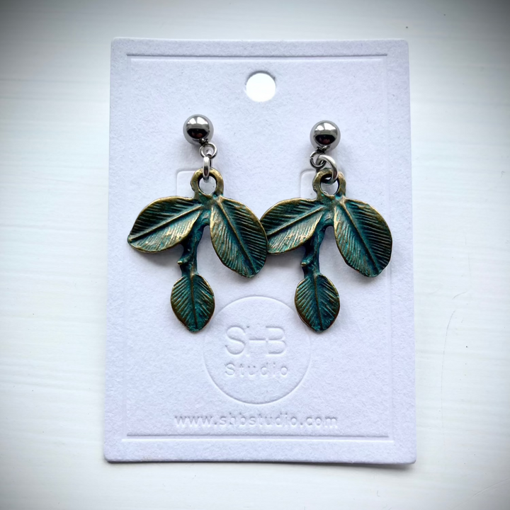 Antique Colour Leaf Earrings 