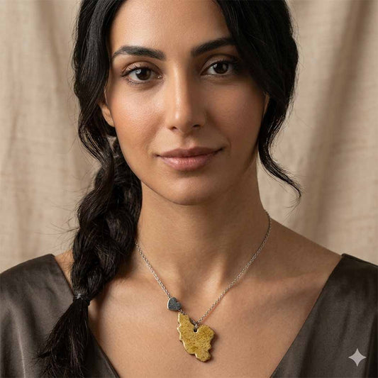 iran-ma-necklace-handmade-jewellery on model neck