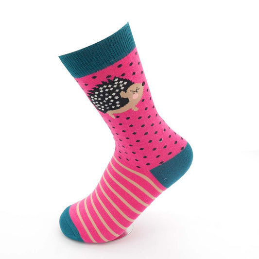 Little Hedgehogs Socks Hot Pink | SHB Studio