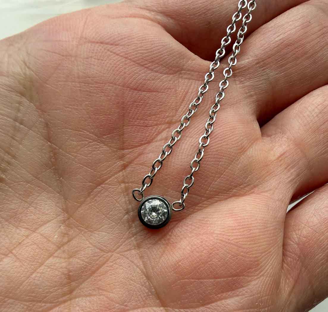 Minimalist Necklace | Elegant SHB Studio Gift | Waterproof Gold Bezel Pendant for Her