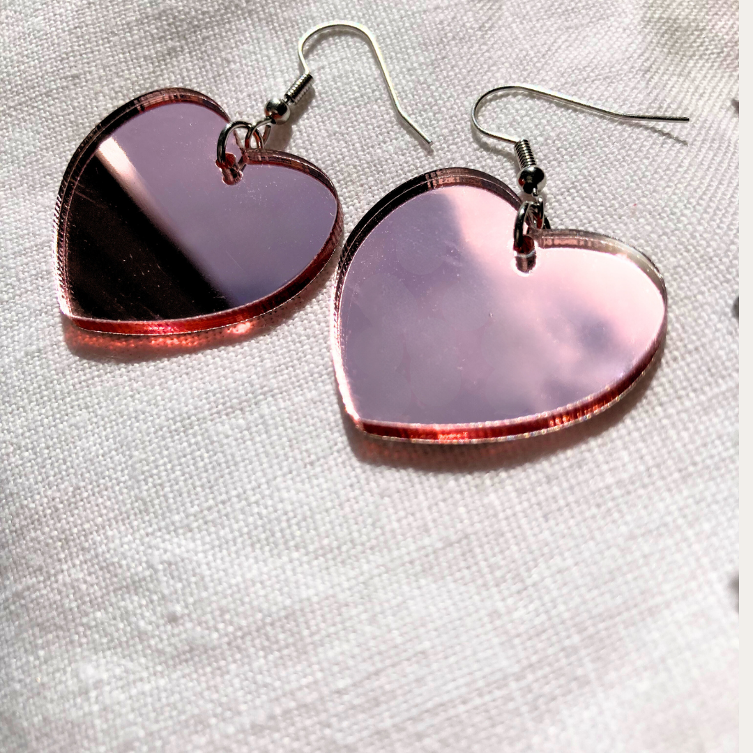 Heart Mirror Earrings