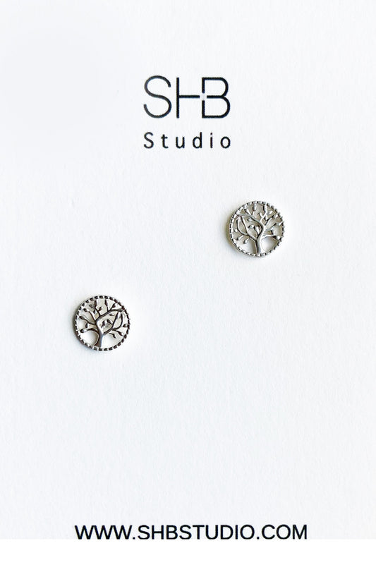 Sterling Silver Tree of Life Studs