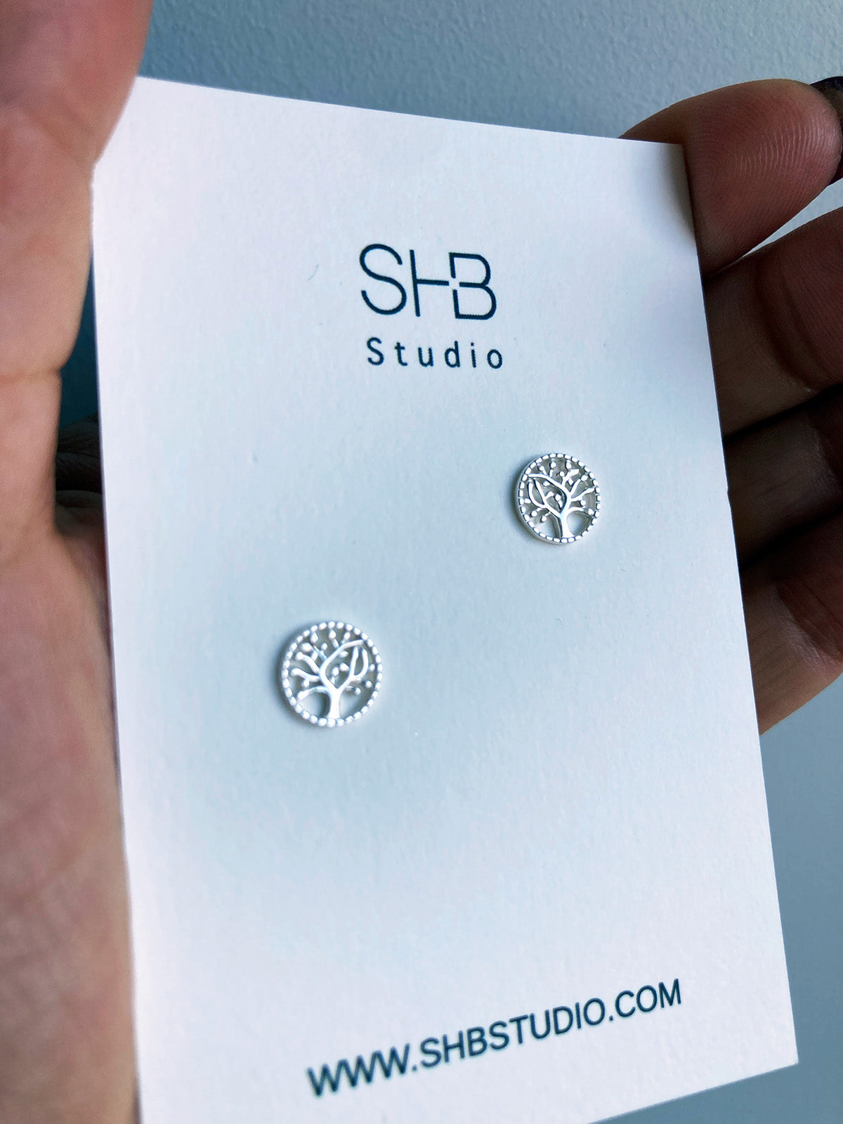 Sterling Silver Tree of Life Studs