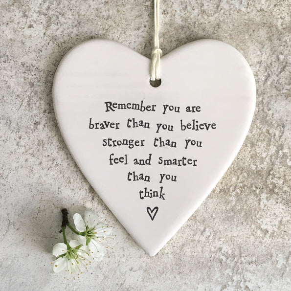 Porcelain round heart Remember you are braver-1